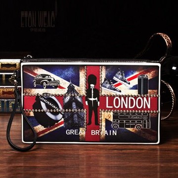 現貨+預購 手拿包鉚釘信封包-歐美時尚米字旗印花男包包73sd32【獨家進口】【米蘭精品】