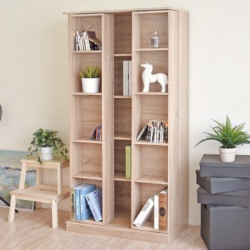 HOPMA家具 美背摩登雙排活動滑門書櫃 台灣製造 儲藏收納 玄關櫃 置物書櫃-寬80 x深40 x高170cm