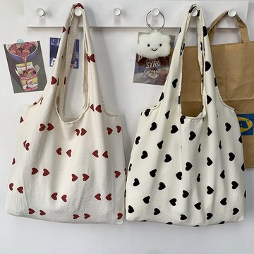 【現貨24小時出】小清新文藝愛心斜背包 斜肩包 單肩包 背心包 大容量手提包學生腋下包