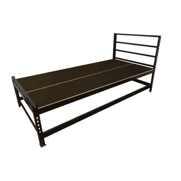 【空間特工】免螺絲角鋼單人床-標準款 6.2x3尺 鐵床 高腳床 單人床架 組合床黑角鋼｜時尚黑床板