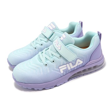 Fila 慢跑鞋 J820Y 大童 女鞋 藍 紫 魔鬼氈 緩衝 拼接 小朋友 運動鞋 斐樂 3J820Y961