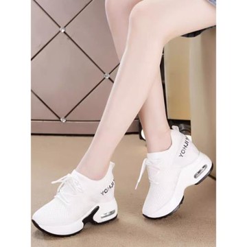 厚底內增高8cm旅游休閑小白鞋