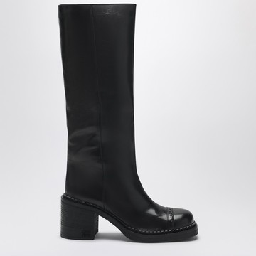 Black leather boots