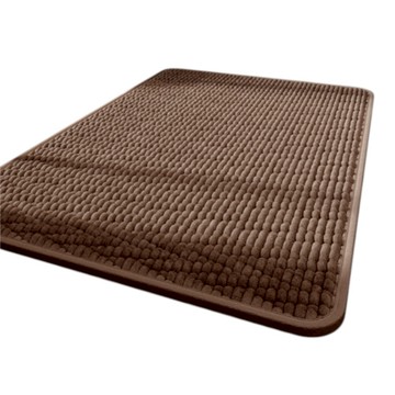 小麥購物 雲棉絨速乾防滑地墊 長方款  1個  棕色  60 x 40cm