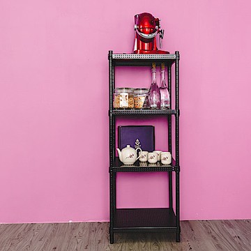 dayneeds 沖孔 45x45x120cm四層收納架(烤漆黑) 層架/置物架/儲藏架