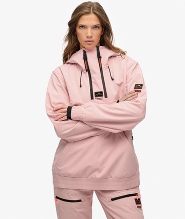 Superdry Women's Freestyle Softshell Ski Hoodie Pink Size: L