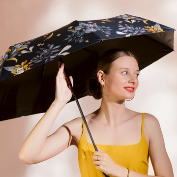 德國boy全遮光防曬晴雨傘(金色花束-深藍)