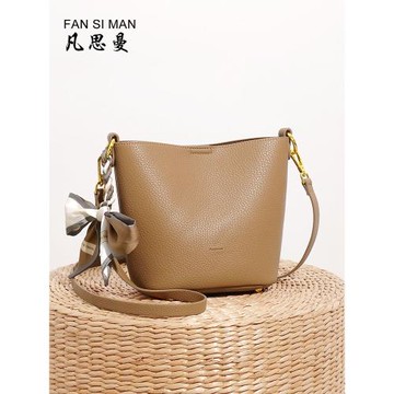凡思曼包包女2025時尚洋氣軟皮水桶包百搭子母包精致單肩斜挎小包