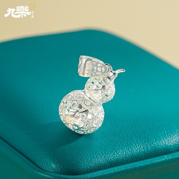 九樂 · 吊墜足銀 手工亮面福字掐絲葫蘆吊墜鏤空精美時尚掛墜 精工禮物