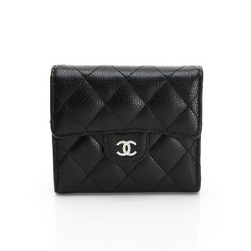 Chanel 經典短夾(黑/銀)