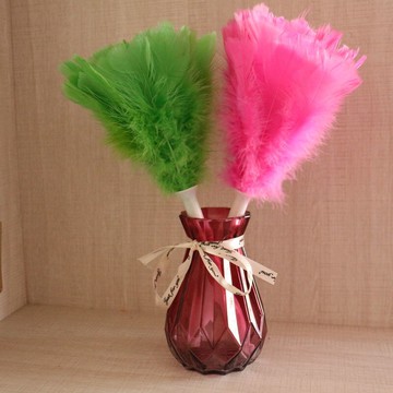 真雞毛撣子雞毛掃包郵不掉毛家用車用裝飾塑料撣子