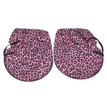 立體機車手把套 尼龍防水布  不適用  粉色豹紋