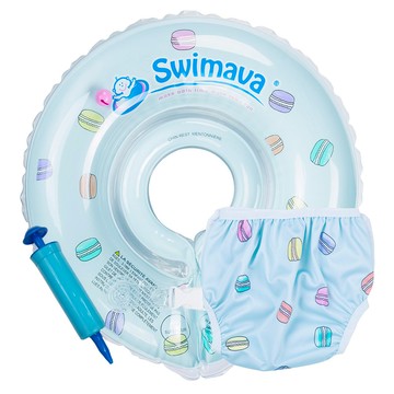 Swimava - G1+S1 脖圈/泳褲組-馬卡龍-1-18個月，13kg以內/泳褲:8-14kg