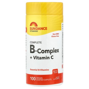 Sundance Vitamins, 多面 B 複合物 + 維生素 C，100 片包衣囊片