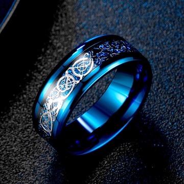 個性霸氣龍紋戒指男士鈦鋼韓版嘻哈指環食指戒子潮男單身戒指飾品