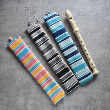 防水傘布 拉鏈直笛收納袋_線條