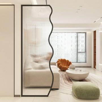 【輕奢防爆】鋼化玻璃隔斷 玄關隔斷 客廳隔斷 屏風隔斷 衛生間隔斷 現代簡約設計 鋼化玻璃材質 半牆高度 適用於玄關/客廳/衛生間乾溼分離