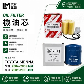 【LM汽材王國】機油芯 SIENNA 2004-2010年 2代 3.3L 3.5L 機油濾芯 TOYOTA 豐田