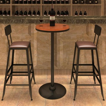 免運 公司貨 吧台桌椅組 站立桌 高腳桌 椅組合吧臺椅子靠背鐵藝實木高圓桌 酒吧凳奶茶店圓形吧臺桌  可開發票 全館五折 工廠現貨直銷 新品特價 z11081