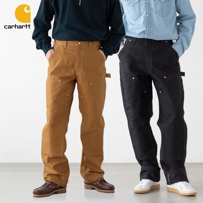 レザー製 黒パンツ Carhartt カーハート ペインターパンツ ダブルニー ダック
