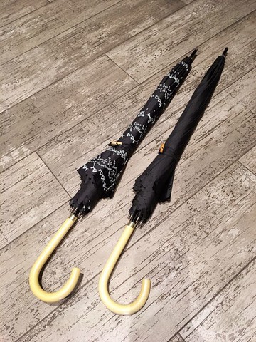 出口黑色日系原木柄太陽傘防紫外線遮陽傘晴雨兩用傘中長傘