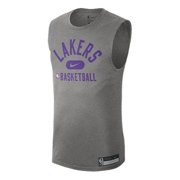 Nike NBA Dri-FIT Los Angeles Lakers Basketball Training Sports Sleeveless Gray