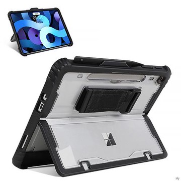 簡約大方潮流設計!! 微軟 Microsoft Surface Pro 12吋 2025 平板電腦保護套 透明保護殼 筆槽收納 多角度支架 附手握帶