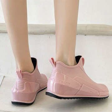 🎀台灣出貨🎀新款時尚雨鞋女短筒雨靴韓防滑外穿水鞋厚底耐磨膠鞋平底雨靴增高雨鞋 雨鞋女 雨靴 雨鞋男 防水雨鞋 防滑雨