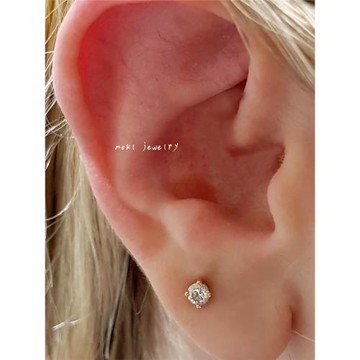 超閃耳骨釘軟骨耳釘女夏純銀小眾耳環養耳睡覺免摘s925耳飾高級感