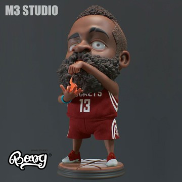 {台灣公司貨 可打統編}【Bang】現貨 M3工作室 火箭 詹姆斯哈登 GK雕像Q版手辦擺件禮物
