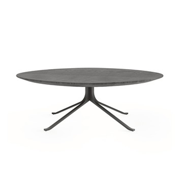 Blink Coffee Table 圓形咖啡桌（灰橡木桌面、黑鋼腳）