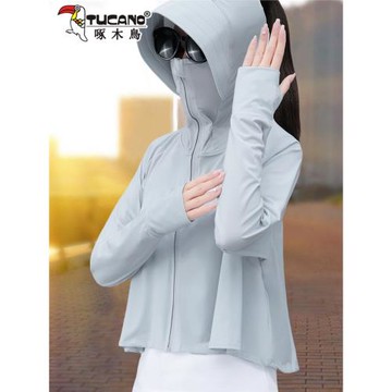 啄木鳥冰絲斗篷防曬衣女款薄款夏季2025新款防紫外線戶外透氣上衣