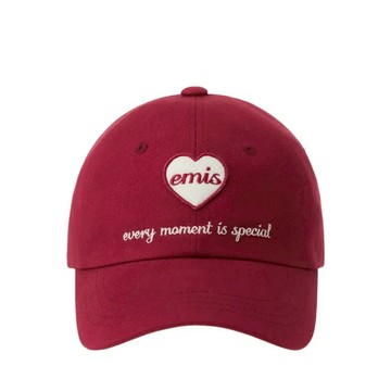 韓國 EMIS  HEART WAPPEN BALL CAP 愛心刺繡老帽 帽子
