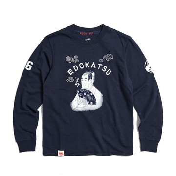 江戶勝｜男裝｜浮世繪印花江戶仕紳長袖T恤