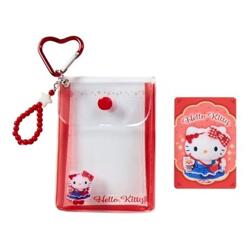 asdfkitty*KITTY 盛裝風格 卡片收藏套附卡片 鑰匙圈 掛飾 吊飾-日本正版商品