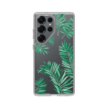 Galaxy S25 Ultra Clear 透明 - 花花草草 / Flowers & Plants - 草綠系列-綠葉1