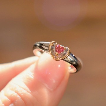 隔日到貨 海洋之心 阿蓋爾 紅寶石 0.1克拉 10分 戒指 粉水晶 莫桑鑽 可調式戒圍A183