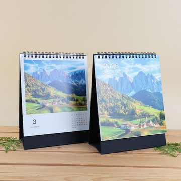 Chuyu 2026年24K三角月曆/桌曆/檯曆/行事曆/記事日曆(風景)