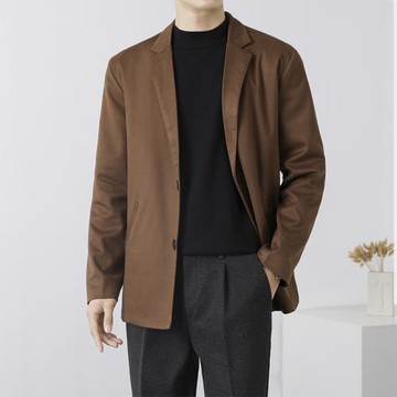 毛呢西裝外套男秋冬季新款2022輕熟風男裝休閑冬季男士厚呢子西服