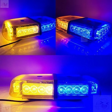 台灣出貨 免運 汽車超亮車頂LED爆閃警示燈黃藍警燈工程車清障車爆閃警示報警燈