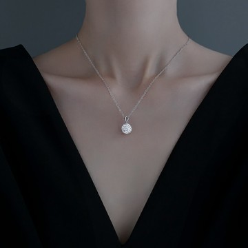 925純銀項鏈女2021年新款潮鎖骨鏈冷淡風轉運珠吊墜氣質2022頸鏈