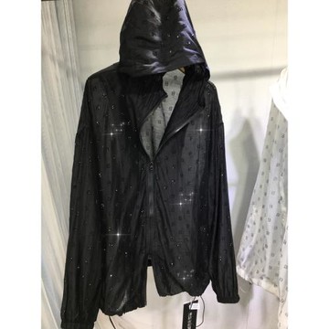 (免運)歐貨重工燙鉆外套女輕薄透氣風衣寬松中長款顯瘦長袖防曬衫顯瘦夏