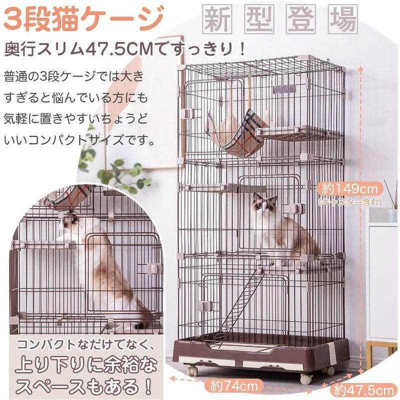 Purlove 猫用 ケージ 三段 タイプ 猫用品 | dermascope.com