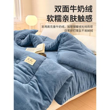 雙面牛奶絨被子冬被加厚保暖毛絨被芯冬天宿舍單人珊瑚絨被褥學生