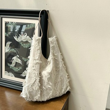 【巴黎精品】現貨+預購 手提包帆布肩背包-日系休閒菱格毛鬚女包包3款a1fp50