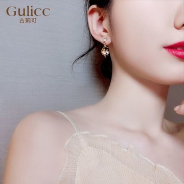 Gulicc 鑲鑽 貓咪 耳環(飾品 耳飾 耳釘 耳環 耳墜 生日禮物 雙11 聖誕節)