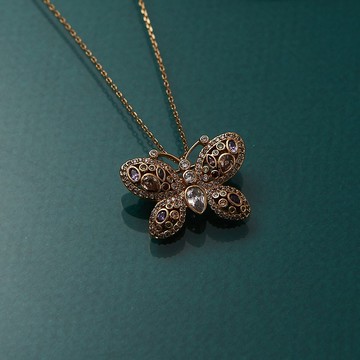 Jaipur彩鑽美蝶項鍊  別針兩用款