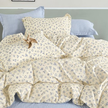 Betrise 貝翠絲 活性印染100%精梳棉薄被套  童年時光  單人