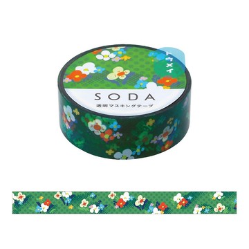 【HITOTOKI 】SODA 透明PET卷狀膠帶 15MM 花束(HOHOEMI設計款)