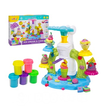 彩泥黏土冰淇淋甜點製造機(附模具+5色彩泥)(8851)【888便利購】